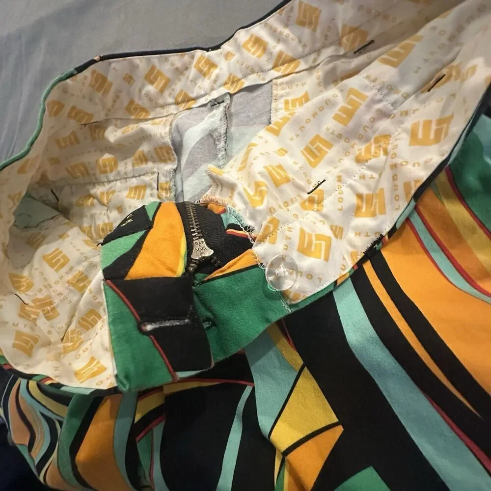 Loudmouth Golf Shorts Mens 38 Chino Orange Swirls Gone Wild Flat Front Outdoors